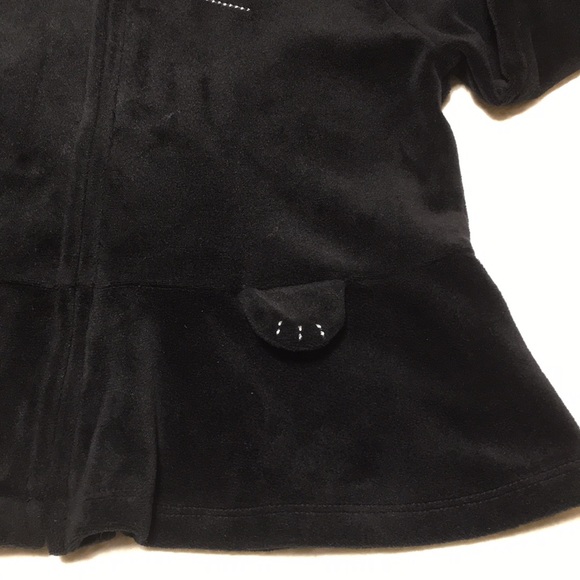 2T (2/$20) Black Cat Velour Hoodie by Gap - Picture 2 of 16